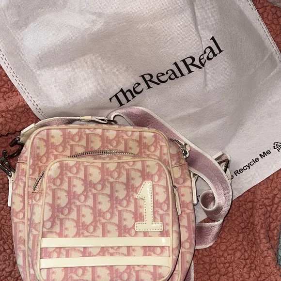 Christian Dior Vintage Y2K Trotter Monogram Pink/OffWhite Crossbody Shoulder Bag - Picture 11 of 16